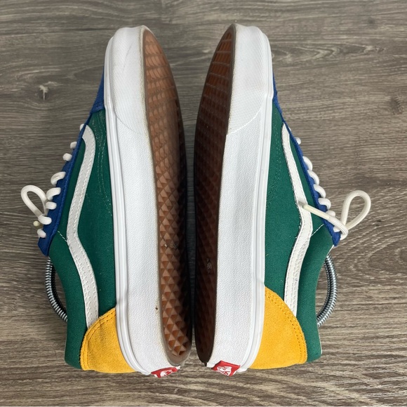 Vans Old Skool Unisex Color Block Blue Green Yellow Red Men 6.5 Woman 8 Shoes - Picture 6 of 11